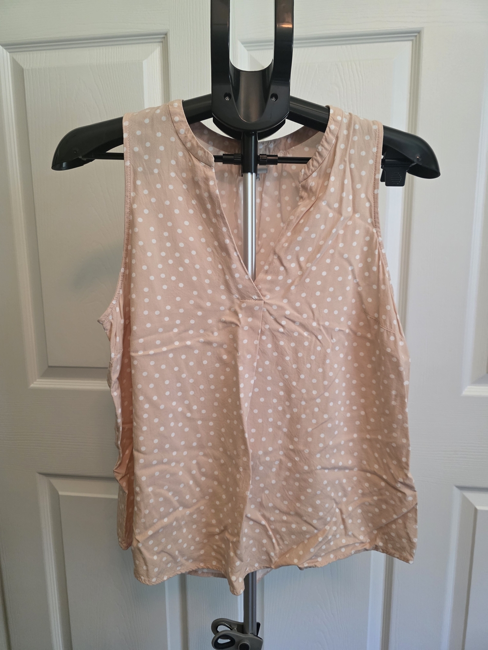 a new day Blush Polka Dot Sleeveless V-Neck Tank
